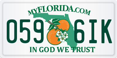 FL license plate 0596IK