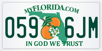 FL license plate 0596JM