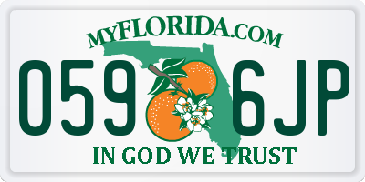 FL license plate 0596JP