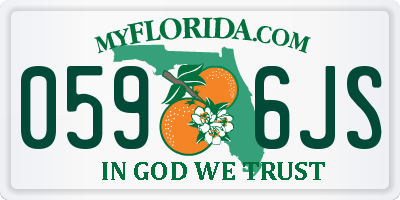 FL license plate 0596JS