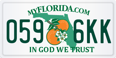 FL license plate 0596KK