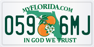 FL license plate 0596MJ