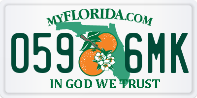 FL license plate 0596MK