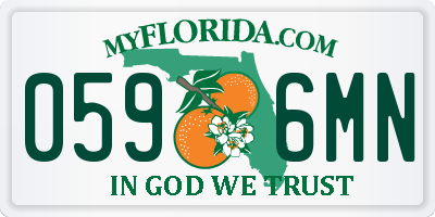 FL license plate 0596MN