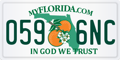 FL license plate 0596NC