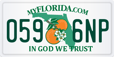 FL license plate 0596NP