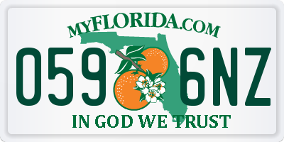 FL license plate 0596NZ