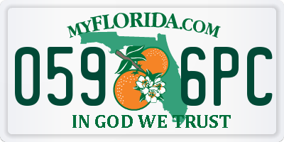 FL license plate 0596PC