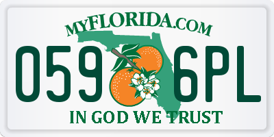 FL license plate 0596PL