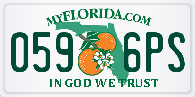 FL license plate 0596PS