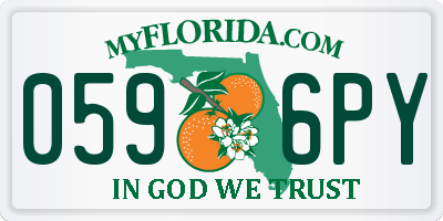 FL license plate 0596PY