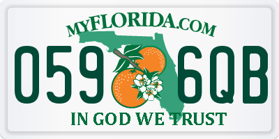 FL license plate 0596QB