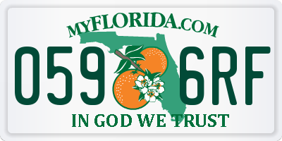 FL license plate 0596RF