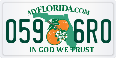 FL license plate 0596RO