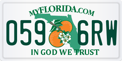 FL license plate 0596RW