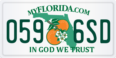 FL license plate 0596SD