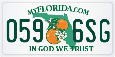 FL license plate 0596SG