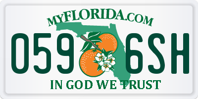 FL license plate 0596SH