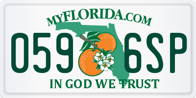 FL license plate 0596SP