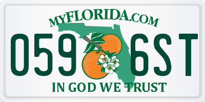 FL license plate 0596ST