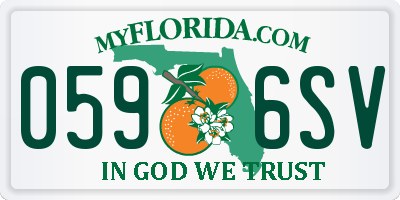 FL license plate 0596SV