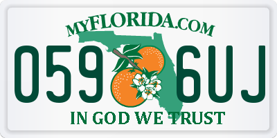 FL license plate 0596UJ
