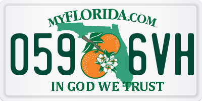 FL license plate 0596VH