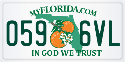 FL license plate 0596VL