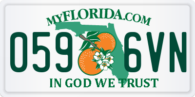 FL license plate 0596VN