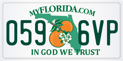 FL license plate 0596VP