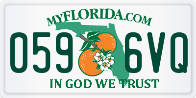 FL license plate 0596VQ