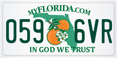 FL license plate 0596VR
