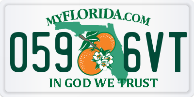 FL license plate 0596VT