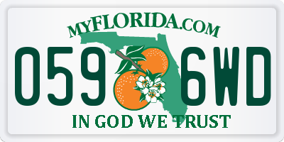 FL license plate 0596WD