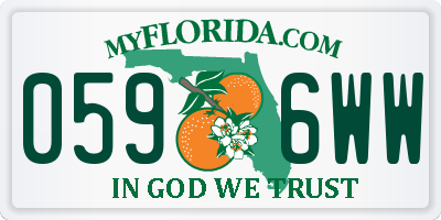 FL license plate 0596WW