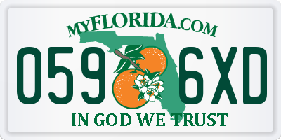 FL license plate 0596XD