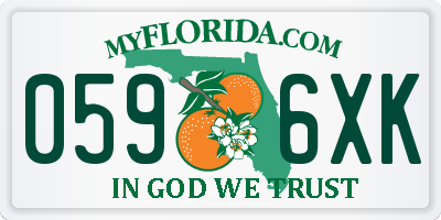FL license plate 0596XK