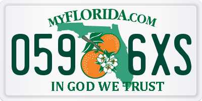 FL license plate 0596XS