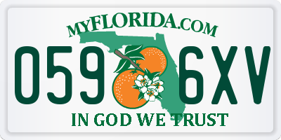 FL license plate 0596XV