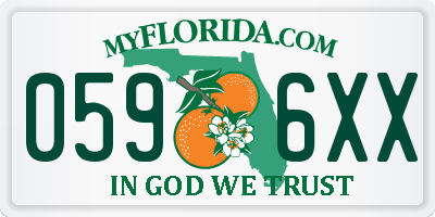 FL license plate 0596XX