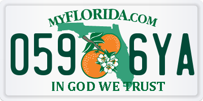 FL license plate 0596YA