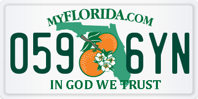 FL license plate 0596YN