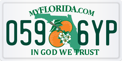 FL license plate 0596YP