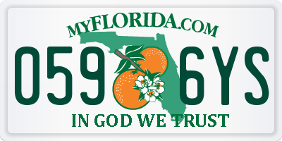 FL license plate 0596YS