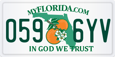 FL license plate 0596YV
