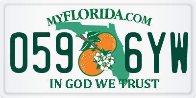 FL license plate 0596YW