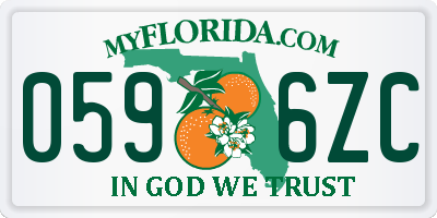 FL license plate 0596ZC