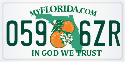 FL license plate 0596ZR
