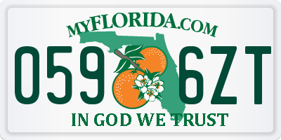 FL license plate 0596ZT