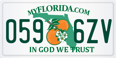 FL license plate 0596ZV